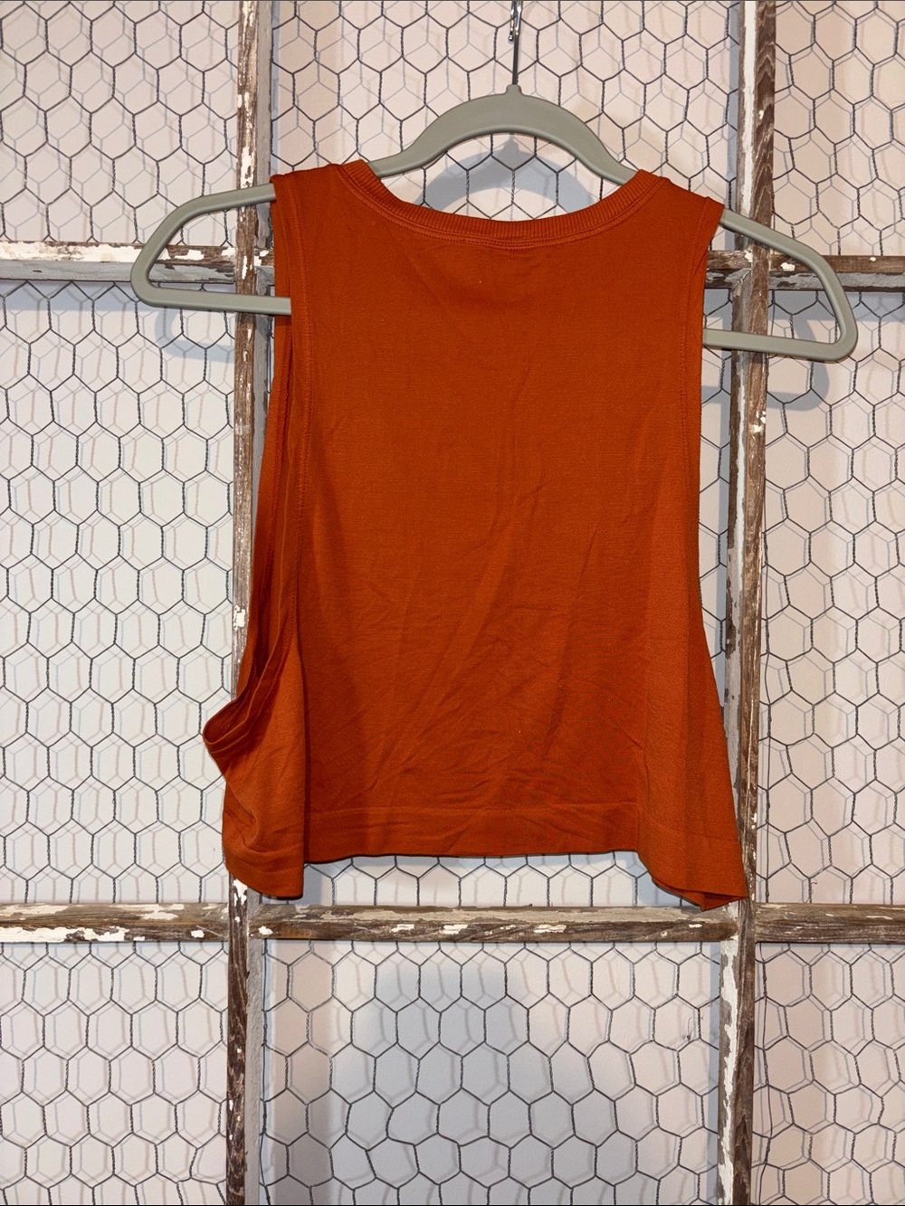 avocado Sleeveless Ribbed Tank Top in Rust - Picture 3 of 3